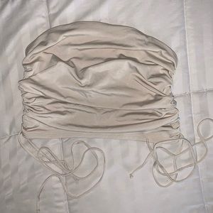 Ruched Tie Strapless Top